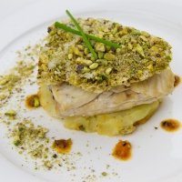 PESCE  SPADA IN CROSTA DI PISTACCHI - Demo ristorante