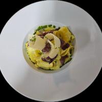 Paccheri zafferano speck and smoked provola - Mr Francatelli