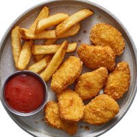 Vegan green chick’n nuggets + masterchips - Peterland L'Aquila