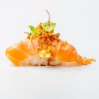 N12 - Nigiri salmon flambe 2pz - Takiya Sushi casoria