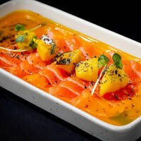 CA2 - Carpaccio salmon passion fruit 5pz - Takiya Sushi casoria