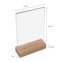 Espositore da Tavolo con Base in Legno q.tà 10 - Booxit